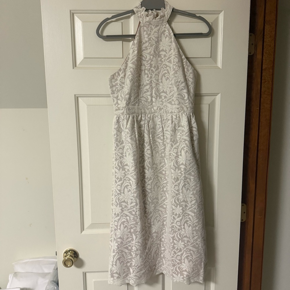 Eddy Ilona Midi Dress Ivory Crochet Lace Small - Picture 5 of 7